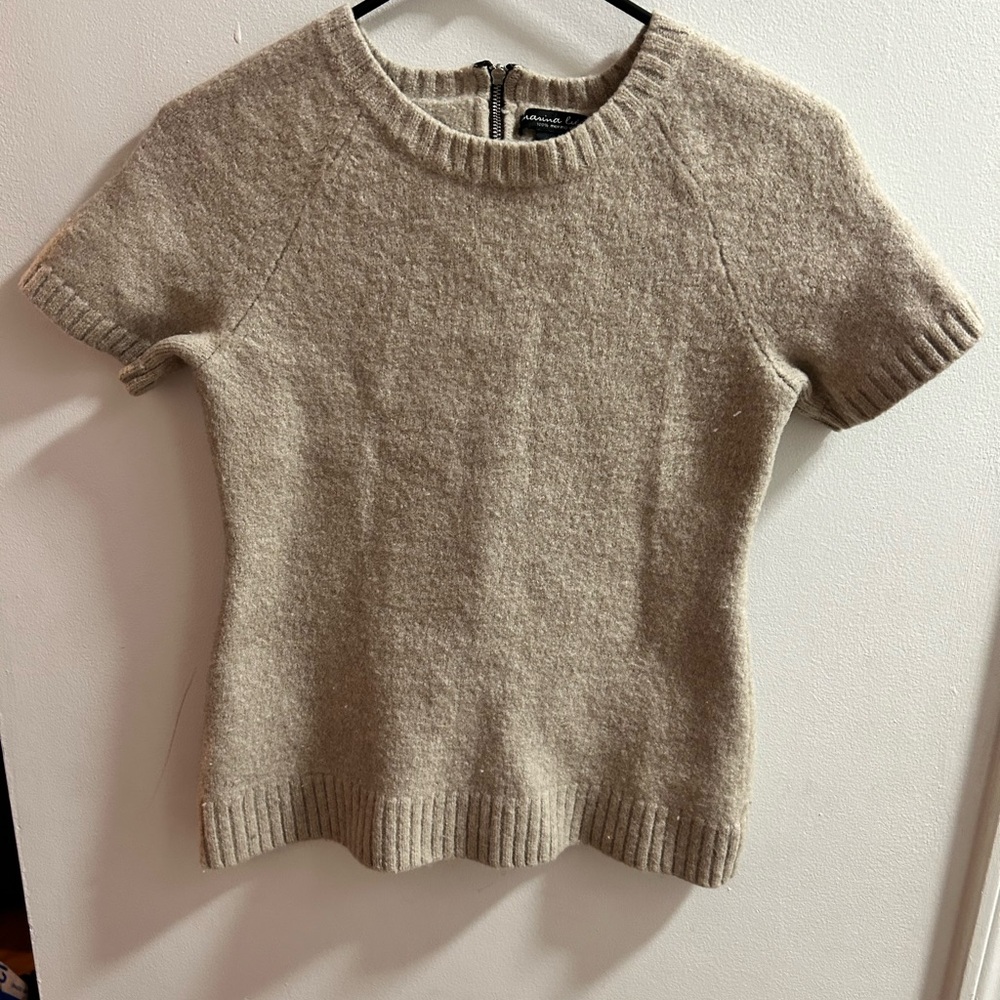 Marina Luna Beige Merino Wool Sweater Size Medium